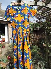 SIZE 12 SUMMER DRESS AFRICAN STYLE BOLD PRINT SHORT SLEEVE for sale  Shipping to South Africa