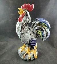 Large Ceramic Pottery Rooster Figure Statue Crowing 11.5" for sale  Shipping to Canada