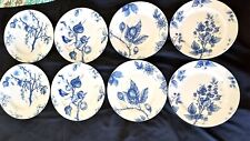 Williams Sonoma Ormonde 8 SALAD PLATES Blue & White NWOT for sale  Shipping to South Africa