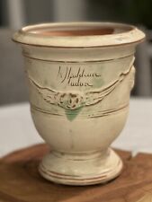 Vaso de urna Poterie De La Madeleine Anduze plantador pátina marfim antiga FRANÇA comprar usado  Enviando para Brazil