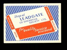 Matchbox label leadgate for sale  EASTBOURNE