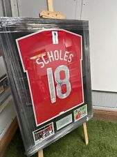 Camisa de futebol Paul Scholes 2008 Liga dos Campeões assinada Manchester United + certificado de autenticidade comprar usado  Enviando para Brazil