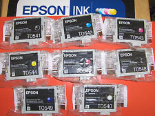 Juego de 8 tintas de impresión genuinas Epson R800 R1800 T0540-T0549 _T054_T054020-T054920, usado segunda mano  Embacar hacia Argentina