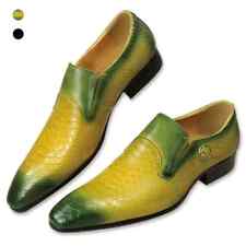 Sapatos Oxfords de couro masculino slip-on casual luxo social sapato vestido verde calçado comprar usado  Enviando para Brazil