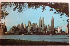 Usado, Cartão postal antigo vintage com vista para cartão New York NYC Governor's Island Lower Manhattan comprar usado  Enviando para Brazil