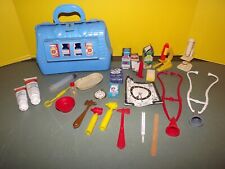 Kit médico brinquedo infantil vintage com acessórios 25 peças - Plástico azul comprar usado  Enviando para Brazil