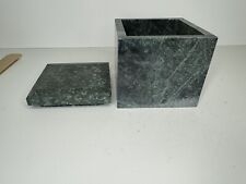 Vintage Desk Top Marble? Stone? Granite? Lidded Square Box  for sale  Shipping to South Africa