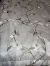 2 PC Voile Embroidered Floral Leaf Sheer Curtains for Living Room Grommet Drapes for sale  Shipping to South Africa