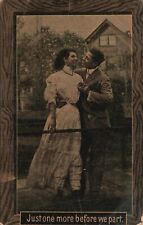 Vintage Postcard 1911 Lovers Couple Holding Hands Farewell White Dress Romance, used for sale  Shipping to South Africa