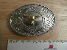 NEW RODEO BULL RIDING  BELT BUCKLE VINTAGE 3 1/4 IN X 2 1/4 IN NICE , used for sale  Sebastian