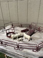 Little Buster 11 Metal Gate Panels Plus Gate, 3 Cows, Ramp, Trough & Feeder Rust, used for sale  Shipping to South Africa