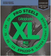 D'Addario EPS220-5 Pro Steels 5-String Bass strings 40-125 for sale  Shipping to South Africa