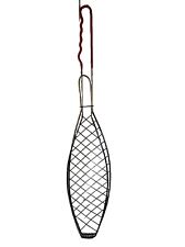 Cesta de peixe ao ar livre grelhar utensílio de cozinha ferramenta metal grande 25" fogueira aberta, usado comprar usado  Enviando para Brazil