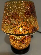 Luminária de mesa de vidro mosaico luz noturna 8" âmbar dourado, usado comprar usado  Enviando para Brazil