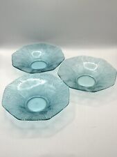 Três tigelas de sobremesa vintage de vidro azul-petróleo depressão. comprar usado  Enviando para Brazil