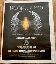 Pôster publicitário de jornal Pearl Jam Tour Dates Ad Dark Matter Rich Ashcroft 14x11” comprar usado  Enviando para Brazil