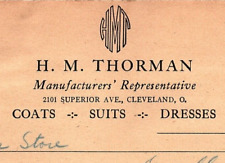 1936 H.M. THORMAN CASACOS TERNOS VESTIDOS CLEVELAND OHIO FATURA BILHAR Z623 comprar usado  Enviando para Brazil