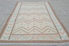 Authentic Hand Knotted Woven Chobi Kilim Kilm Wool Area Rug 6.3 x 4.7 Ft for sale  Shipping to South Africa