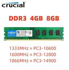 CRUCIAL DDR3 4GB 8GB 1333 1600 1866 DIMM memoria RAM de escritorio 240 pines DDR3 16 GB 32 segunda mano  Embacar hacia Argentina