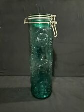 Used, Vintage Glass Storage Jar Embossed With Fruit Canister Lid for sale  Shipping to South Africa