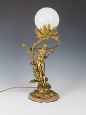 Bronze Art Nouveau Lady Antique Table Lamp for sale  Shipping to South Africa