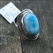 Anillo de plata esterlina 925 de piedras preciosas Larimar joyería del Día de la Madre todas las tallas EM-37 segunda mano  Embacar hacia Argentina