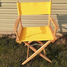 Used, Vintage Folding Yellow Canvas Oak Wood Frame 36" High Directors Chair for sale  Shipping to South Africa