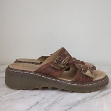 Usado, Sandálias anabela baixa Dr Martens couro duplo alça fivela Y2K femininas tamanho 8 comprar usado  Enviando para Brazil