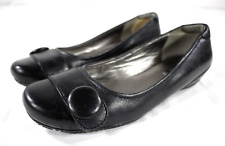 Zapatos planos de ballet de cuero con botones grandes Ecco para mujer negros talla 39 (US 8) segunda mano  Embacar hacia Argentina