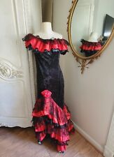 Vestido Disfraz Flamenco Español InCharacter SENORITA Negro Rojo Incluye PELUCA FAN, usado segunda mano  Embacar hacia Argentina
