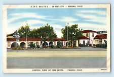 City Motel Fresno California Linen In the City Arches Clay Tile Roof Postcard C3, used for sale  Shipping to South Africa