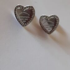 Used, Return To Tiffany & Co. Sterling Silver Mini Heart Stud Earrings  for sale  NOTTINGHAM