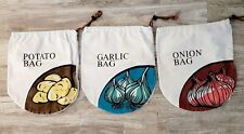 Conjunto de 3 sacos de armazenamento de tecido de batata com cordão e zíper comprar usado  Enviando para Brazil