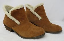 Me Too Womens Zanna14 Ankle Boots Nutmeg Fur Top Size 7.5 W Bootie, used for sale  Shipping to South Africa