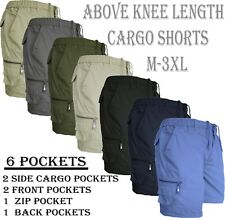 Mens Cargo Combat Multi Pocket Elasticated Waist Size Plain Lightweight Shorts for sale  Shipping to South Africa
