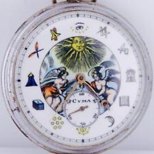 Usado, Antiguo Reloj de Bolsillo Cyma Suizo Art-Deco - Elegante Esfera Esmalte Masónico C1930 segunda mano  Embacar hacia Argentina