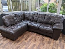 Brown leather corner for sale  BOLTON