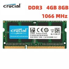 Computadora portátil CRUCIAL DDR3 4GB 8GB 1066 MHz PC3-8500 SODIMM 204 pines memoria RAM 8G 4G, usado segunda mano  Embacar hacia Argentina