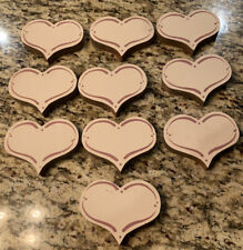 10 Painted Craft Wooden Hearts with Hangers for sale  Shipping to South Africa