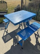 Conjunto prático de mesa e cadeira dobrável para piquenique azul comprar usado  Enviando para Brazil