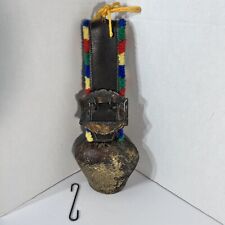 Used, Vintage Cow Bell With Colorful Decorative Leather Strap for sale  Shipping to South Africa