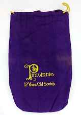 Vintage PINWINNIE 12 Years Old Scotch Whisky Purple Felt Flannel Cloth Bag Pouch for sale  Shipping to South Africa