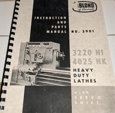 LeBlond 3220-N1 and 4025-NK Lathes Instruction, Repair and Parts Manual for sale  Shipping to South Africa