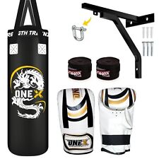 Boxing Bag 3ft Filled Heavy Kickboxing Punch Bag Set MMA Training Gloves,Bracket, used for sale  Shipping to South Africa