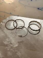 Stacker ring 5 slender bands size 5.50 sterling silver women girls, used for sale  Shipping to South Africa