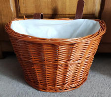 Vintage Wicker Bicycle Basket for Front Handlebar with Drawstring Inner bag for sale  Shipping to South Africa
