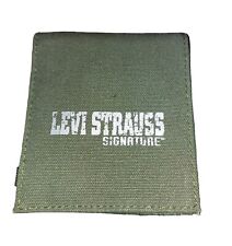 Billetera de mezclilla plegable vintage para hombre Levi Strauss de lona verde firma (DE1), usado segunda mano  Embacar hacia Mexico