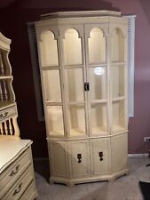 Hutch ~ China Cabinet ~ Country French China Cabinet Solid Heavy Wood Lights Up, used for sale  Barrington