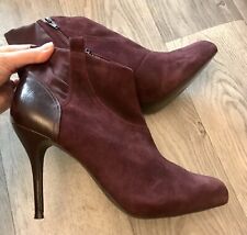 Autograph Ladies Ankle Boots, size 7, Plum Faux Suede/Faux Leather, VGC, # 399 for sale  Shipping to South Africa