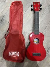 Używany, Mahalo Ukulele U30G/RD czerwony mały instrument muzyczny 13 progów 4 struny z torbą na sprzedaż  Wysyłka do Poland
